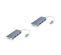 Uonlytech 2pcs Type c Hub Usb Hub Usb Type-c Ports Micro Memory Card Interface Compatible with Pc Grey