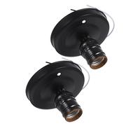 Uonlytech 2pcs Vintage Industrial Ceiling Lamp Holder Heat Resistant Aluminum Socket Easy Installation Decorative Wall Bulb Base for DIY Home Lighting