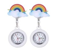 Uonlytech 2pcs Waterproof Luminous Clip-on Nurse Pocket Watch Retractable Fob Watch for Doctors and Nurses with Night Light for Healthcare Professionals