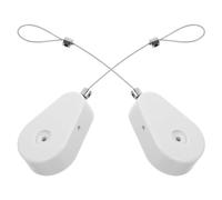 Uonlytech 2pcs White Retractable Steel Wire Security Cable Lock Box with Latch 1m Anti-Theft Remote Control Leash for Tv DVD Remote Tether