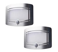 Uonlytech 2pcs Wireless Wall Mounted Glass Light with Body Induction Sensor, Aluminum Night Light for Living Room and Walk-in Closet, Warm White LED Bedside Lamp with Elegant Design