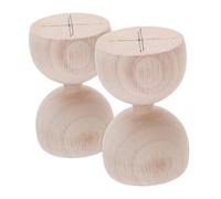 Uonlytech 2pcs Wooden Staircase Post Caps Hourglass Design Fence Railing Covers Vintage European Style Decorative Bed Post Caps for Home and Garden