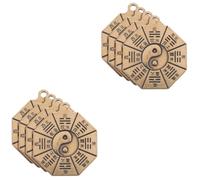 Uonlytech 2sets 4pcs Retro Brass Eight Diagram Charms DIY Keychain Pendants for Crafting Exorcism Gadgets Keychain Charms Unique Friends and Family 4pcs*2