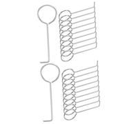 Uonlytech 2sets Stainless Steel Drain Cover Lifter Heavy Duty Shower Drain Removal Hooks Portable Bathroom Floor Lifting Tool Case 10pcs*2