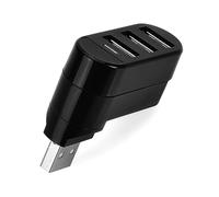 Uonlytech 3 Male to Female Hub Travel Adapters Mini Multi-port Hub USB Date Charging Port Computer Hub USB Hub USB Adapter Hub Dongle Charging Adapter To Rotate Laptop Cable