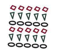 Uonlytech 30 Pcs Wooden Geometry Earrings for Women Dark Green Triangle Red Square Black Oval Dangler Pendants Unique DIY Accessories for Party and Costume Decoration