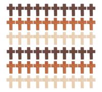 Uonlytech 300pcs Vintage Cross Ornament Wooden Cross Charm Pendant Bulk for Diy Craft Easter Party Favors Christian Baptism Jewelry Making