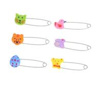 Uonlytech 30pcs Animal Design Plastic Head Safety Pin Diaper Fasteners for Newborn Secure Clothing and Diapers Long Safety Pins