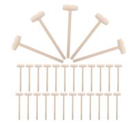 Uonlytech 30PCS Mini Wooden Mallet Striker Set for - Unpainted Solid Wood Hammer for Chocolate Cracking and Planet Cake Breaking, Friendly Small Mallet for Party Games and Play