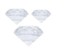 Uonlytech 3pcs Artificial Crystal Diamond Decorations Set 60mm 50mm 40mm Simulation Diamonds for Photo Props Desktop Home Décor