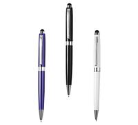 Uonlytech 3Pcs Capacitive Stylus Pens for Touch Screens Precision Writing Note Taking Drawing Gaming Lightweight Metal Design White Blue Black Compatible with Tablets Smartphones