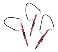 Uonlytech 3PCS Capacitive Touch Screen Pens for Tablets and Mobile Phones, Red Stylus Pens with Spring Rope and Fixing Base, Drawing and Note-Taking Stylus for Educational and Touchscreen