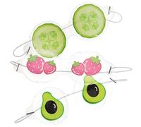 Uonlytech 3pcs Cooling Eye Masks Fruit Series PVC Gel Eye Pads for Sleep with Light Blocking Random Cucumber Design Random Style