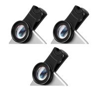 Uonlytech 3pcs External Phone Lens Macro Lens Optic Magnifying High Definition for Macro for Phone Clip Holder Included