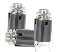 Uonlytech 3pcs Female Stereo Panel Mount Jack Socket for Guitar Effects Pedal and Fisher Pickup Audio Output, Microphone Connector Adapter for Guitar Amplifier and Footswitch Use