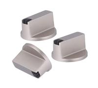 Uonlytech 3Pcs Metal Gas Stove Control Knobs, Universal 6Mm Hole Diameter, Silver Cooker Replacement Knobs for Hob and Cooker Control, Practical Home Use