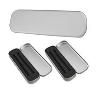 Uonlytech 3pcs Metal Pencil Box Sponge Lining, Portable Multi-Function Pen Organizer for Students and Boys and Girls, Silver Rectangle Iron Pen Storage Case for School and Office