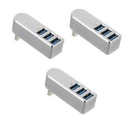 Uonlytech 3pcs Multi-port Usb Hub Usb Splitter for Laptop Portable Data Hub Rotatable for Phone Drive Keyboard Mouse Camera