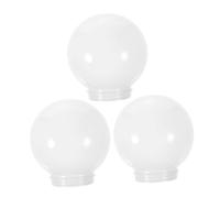 Uonlytech 3Pcs White Acrylic Globe Light Shades 10Cm Diameter Outdoor Round Lampshade with 2.6 Inch Threaded Neck for Patio Garden Wall Lamp Replacement