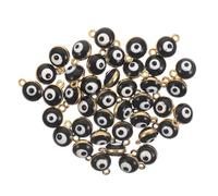Uonlytech 40Pcs Alloy Evil Eye Charms Multi-function Pendants for DIY Jewelry Making Black Eye Beads for Bracelets Necklaces Earrings Creative Craft Accessories