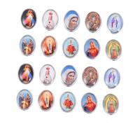 Uonlytech 40pcs Catholic Jewelry Accessories Round Hole Fitting for Creative Necklace Bracelet Decor Unique Religious Character Designs Durable Craftsmanship