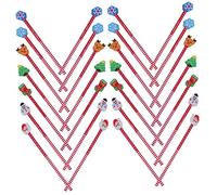 Uonlytech 40pcs Christmas Wooden Pencils for Lightweight Handwriting Pencils with Cartoon Designs Smooth Writing Experience Fun Party Favors for Boys and Random Styles