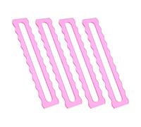 Uonlytech 4pcs Acrylic Mahjong Rules Assistant Tool Pink Bright Mahjong Line Reader for Beginners Scalloped Card Guide Marker Set for Family Gatherings and Festival Use