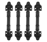 Uonlytech 4Pcs Black Barn Door Pull Handles Thickened Sliding Gate Handles for Interior and Outdoor Use, Rustic Metal Cupboard and Shed Door Hardware, Compatible with Wardrobe and Garage