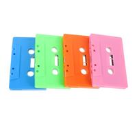 Uonlytech 4pcs Colorful Blank Retro Cassette Tapes Set, Empty DIY Recording Tape Shells for Party Blessings, Wall Decoration, Home Styling in Orange, Pink, Light Green, Blue
