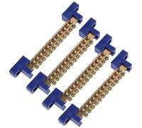 Uonlytech 4Pcs Copper Ground Bus Bar Kit with Terminal Positions Wear Resistant Electrical Distribution Block Easy Install Screw Terminal Grounding Strip for Car and Circuit Systems