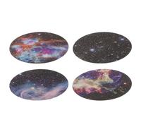 Uonlytech 4Pcs Magnetic Phone Patch Set Adhesive Iron Plates for Car Mount Holder, Includes Pink Blue Star Pattern, Colorful, and Sparkling Space Designs