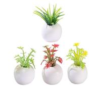 Uonlytech 4pcs Miniature Artificial Succulent Plants, Small Simulated Bonsai Potted Plant Decorations for Dollhouse and Home Ornament, Mini Greenery Adornments