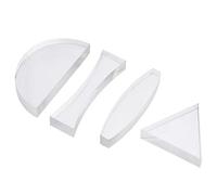 Uonlytech 4pcs Optical Glass Lens Set, Cylindrical Convex Lens, Cylindrical Concave Lens, Semicircular Lens, Equilateral Triangle Lens, Transparent, 58 x 30 x 9 mm, Ideal for Physics