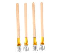Uonlytech 4pcs Pottery Wire Texture Brush with Wooden Handle for Clay Sculpting and Rust Resistant Texturing Professional Metal Wire Tool for Pottery Texture Processing and Craft Projects
