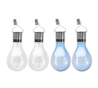 Uonlytech 4pcs Solar Light Bulb Waterproof LED Light Bulb Crack Glass Solar Hanging Lights Outdoor Globe Lights Festoon for Garden Courtyard