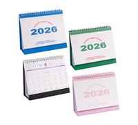Uonlytech 4pcs Standing Flip Desktop Calendar with Spiral Binding Artistic Monthly Planner for Workspaces English Layout for Productivity and Task Management
