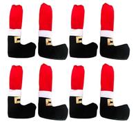 Uonlytech 4sets Xmas Table Feet Covers Santa Claus Chair Feet Stocking Christmas Furniture Leg Caps Decorative Table Leg Socks Chair Covers for Xmas 2pcs*4