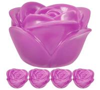 Uonlytech 5 Pcs Flameless Candle Flower Night Light LED Tea Lights Waterproof Floating Rose for Pool Garden Fish Tank Wedding Party Decor Purple