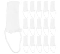 Uonlytech 50pcs Adult Elastic Cotton Cap Stretch Net Dressing Retainer for Bandage and Gauze, Reusable White Head Keeper for Hospitals and Emergency Head Care