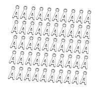 Uonlytech 50Pcs Antique Silver English Alphabet A Pendant Alloy Charms for DIY Jewelry Making Accessories for Necklaces Bracelets and More
