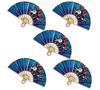 Uonlytech 5pcs Antique Fan Charms for DIY Hair Accessories Retro Chinese Style Hair Stick Decorations High Grade Material for Crafting and Gifting