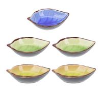 Uonlytech 5pcs Ceramic Spa Face Mask Bowls Assorted Colors, Small Crackle Glaze Aromatherapy Mixing Dishes for Beauty Salon and Facial Mask Use