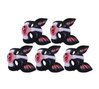 Uonlytech 5pcs Halloween Animal Pig Face Masks with Digital Print, Half Face Black Pig Head Costume Masks for Carnival, Masquerade, Cosplay and Halloween Party Accessories