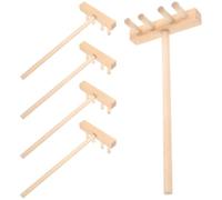 Uonlytech 5pcs Mini Wooden Rakes Set, Small Bamboo Handicraft Sand Table Accessories, 13.7cm x 5.7cm Zen Garden Tools for Desktop Micro Landscape and Meditation