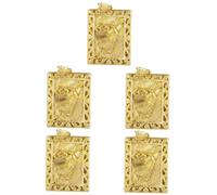 Uonlytech 5pcs Vintage Brass Tiger Pendant Antique Style Hanging Tiger Craft for Home Decor Unique Eye Catching for Friends Family