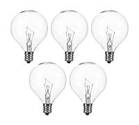 Uonlytech 5Pcs Wax Warmer Bulbs 25W Bulb Wax Melt Warmer Light Bulbs Fragrance Burner Replacement Light Bulbs Globe for Wax Diffuser Candle Warmers G50 E12
