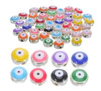 Uonlytech 60pcs Devil's Eye Bead Keychain Beads for Crafts Decor Evil Eye Charm Craft Making Charms Necklace Making Supplies Resin