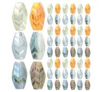 Uonlytech 60Pcs Mixed Color Faceted Oval Glass Beads 0.12Cm Hole Large Hole Spacer Beads for DIY Jewelry Making, Bracelet, Necklace and Earring Craft Supplies for Beginners and Crafters