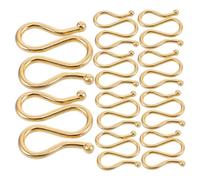 Uonlytech 60Pcs Stainless Steel Double Necklace Clasps for Jewelry Making, Bracelet Connecting Buckles with Double-Ended W Shape, Gold Tone Clasps for DIY Bracelets and Necklaces