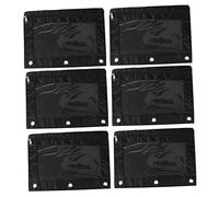 Uonlytech 6pcs 3-Ring Oxford Cloth File and Pencil Pouch Set, Large Capacity Black Zipper Stationery Bags for Office, School and Classroom Organization